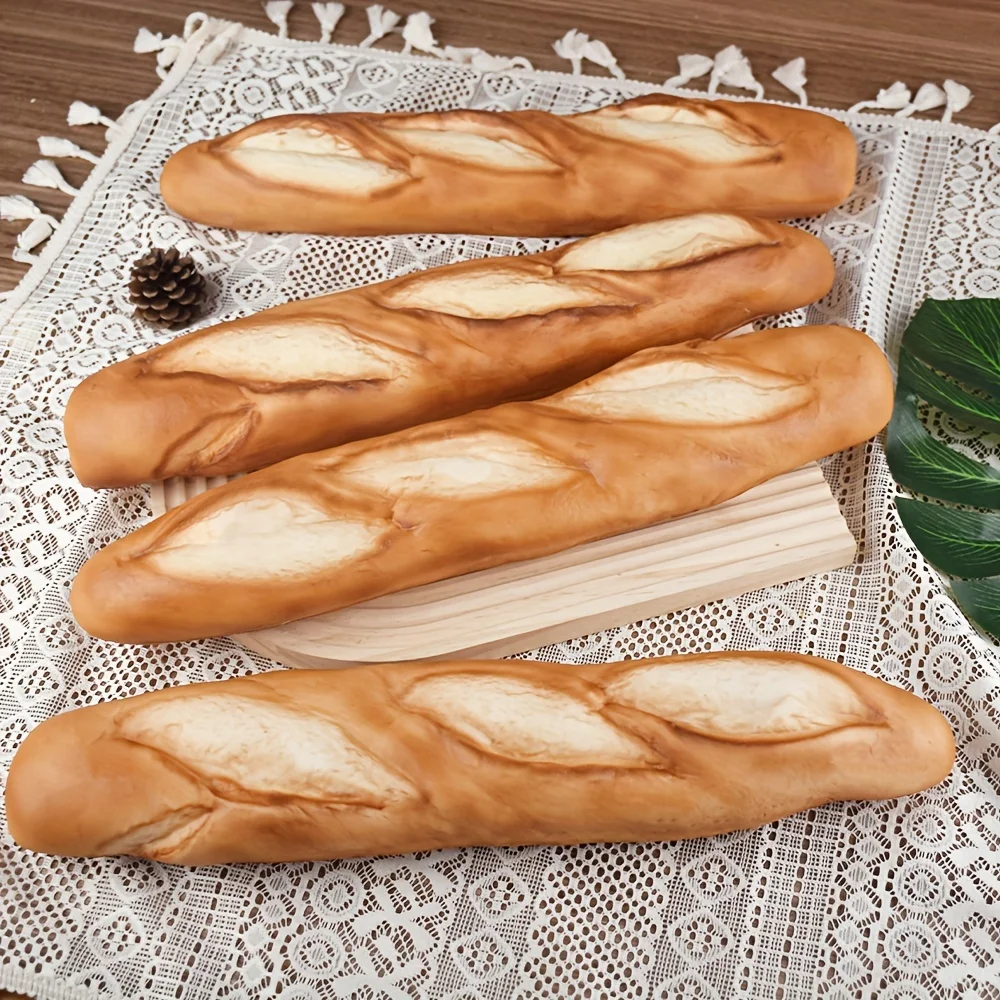 Gefälschte Baguette-Brot-Requisite, realistisches französisches Laib-Modell aus PU für die Heim- und Küchendekoration, Fotografie-Hintergrund, Party-Dekoration – Detail 5