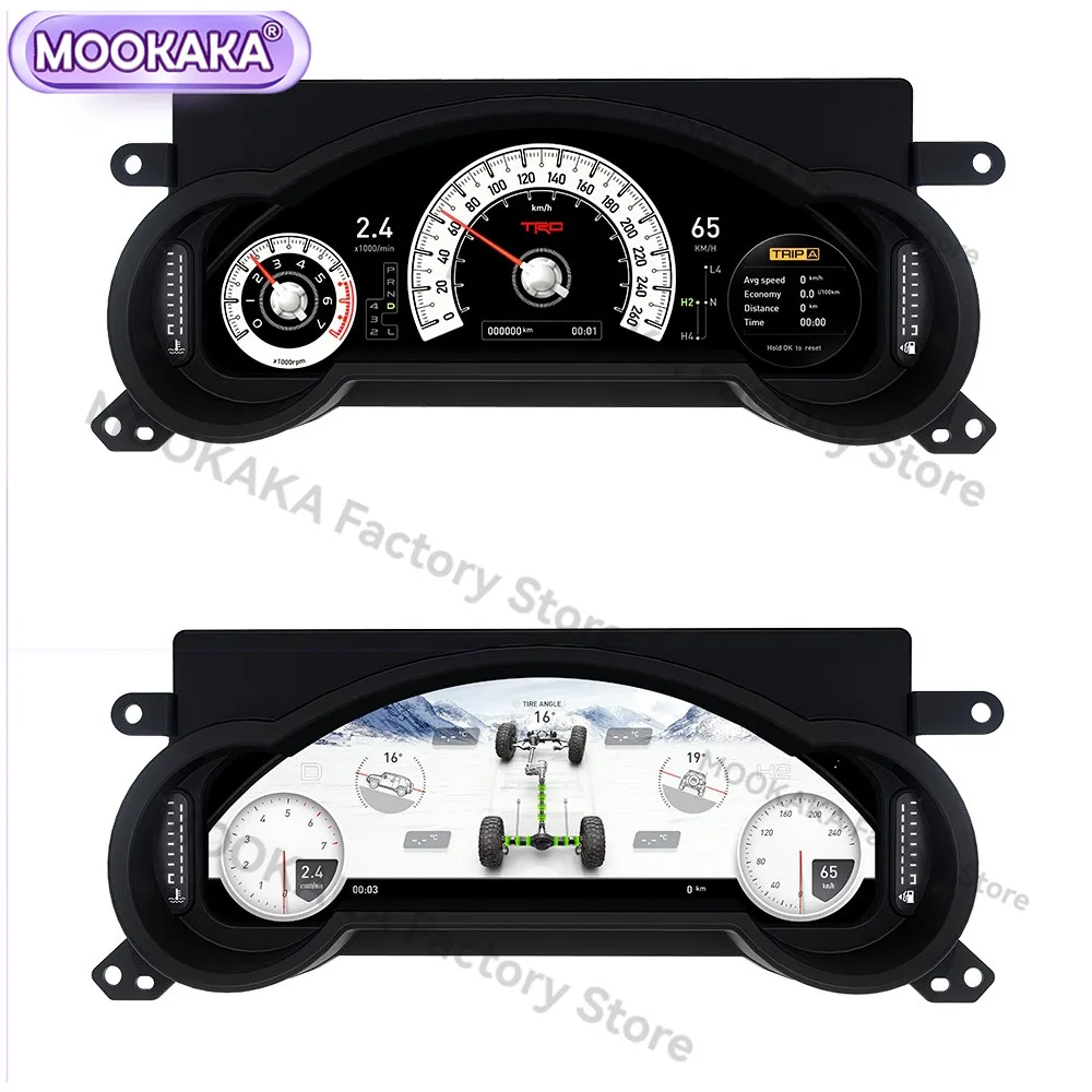 Car dashboard Carplay For Toyota FJ Cruiser 2008~2023 LCD Instrument Digital Cluster Dashboard Panel Linux System Speed Meter