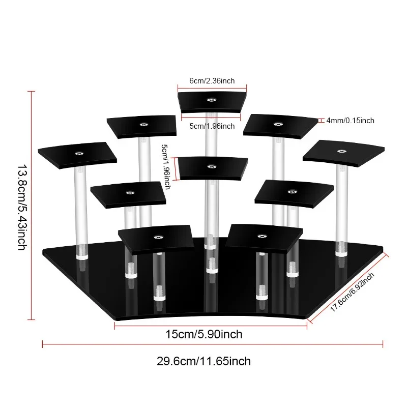 Acrylic Tiered Shelf for Figurines Desktop Ornaments Anime Dolls Storage Racks Display Accessories Blind Box Storage Holders