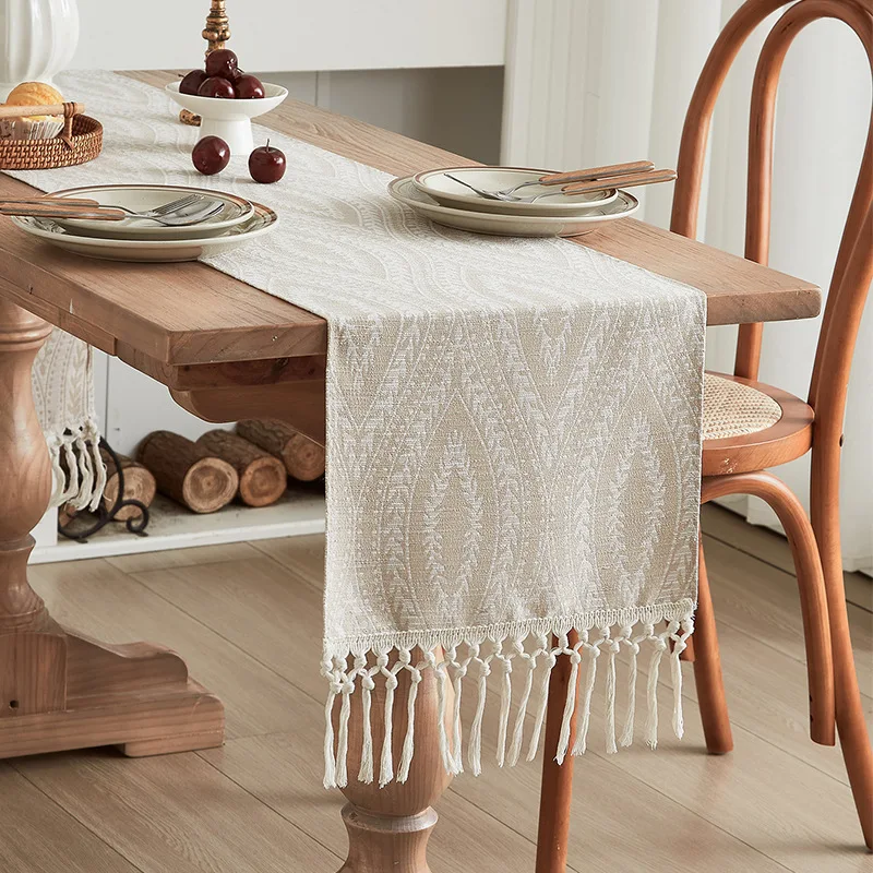 

Korean Table Runner, Dining Cabinet Cover, Rectangular Tea Table Flag, TV Cabinet Cover, Cotton and Linen Table decorations