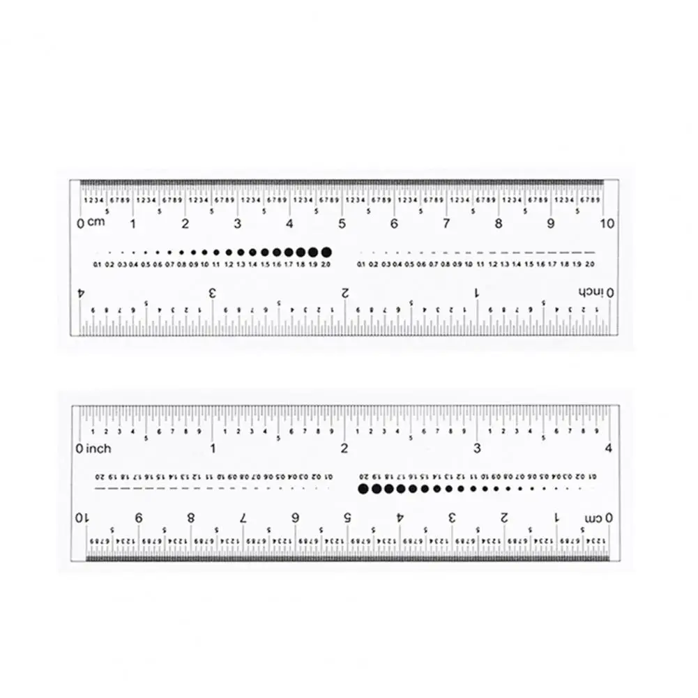 10Pcs Anti-break Nail Measuring Ruler  Clear Printing Easy-to-read Nail Ruler  Nail Drill Rhinestone Jewelry Measuring Equipment