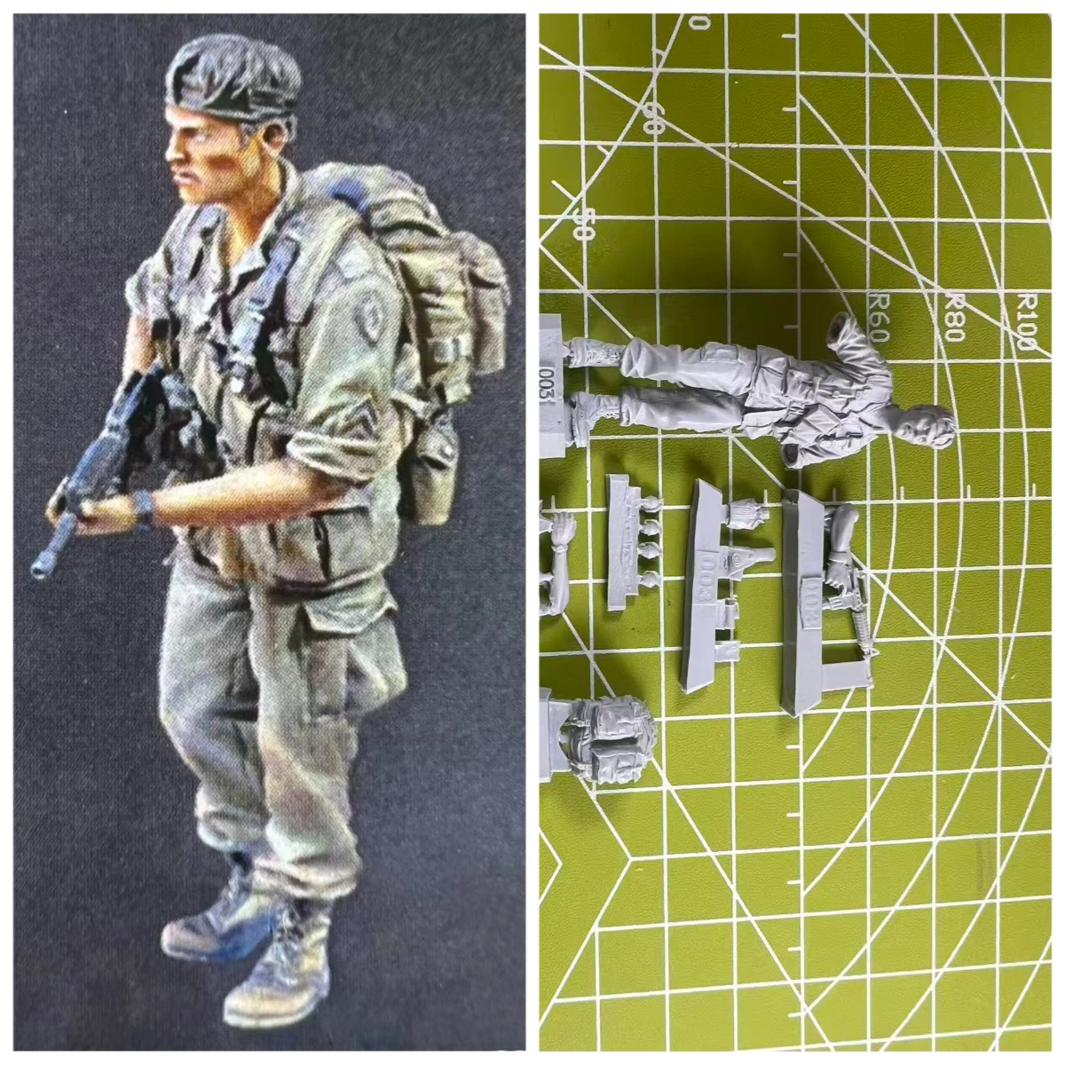 

Rare 1/35 Cast Resin Model US Sergeant 1-Person Scene Model Toy Unpainted 35003
