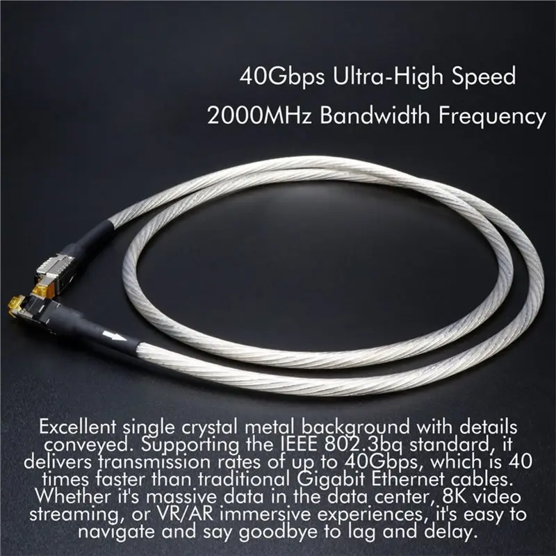 ABRI-For Applied To Computers Notebook Compatible HIFI Network Patch Cable Cat8 Ethernet Rj45 Interface 2000Mhz 40Gbps Speed