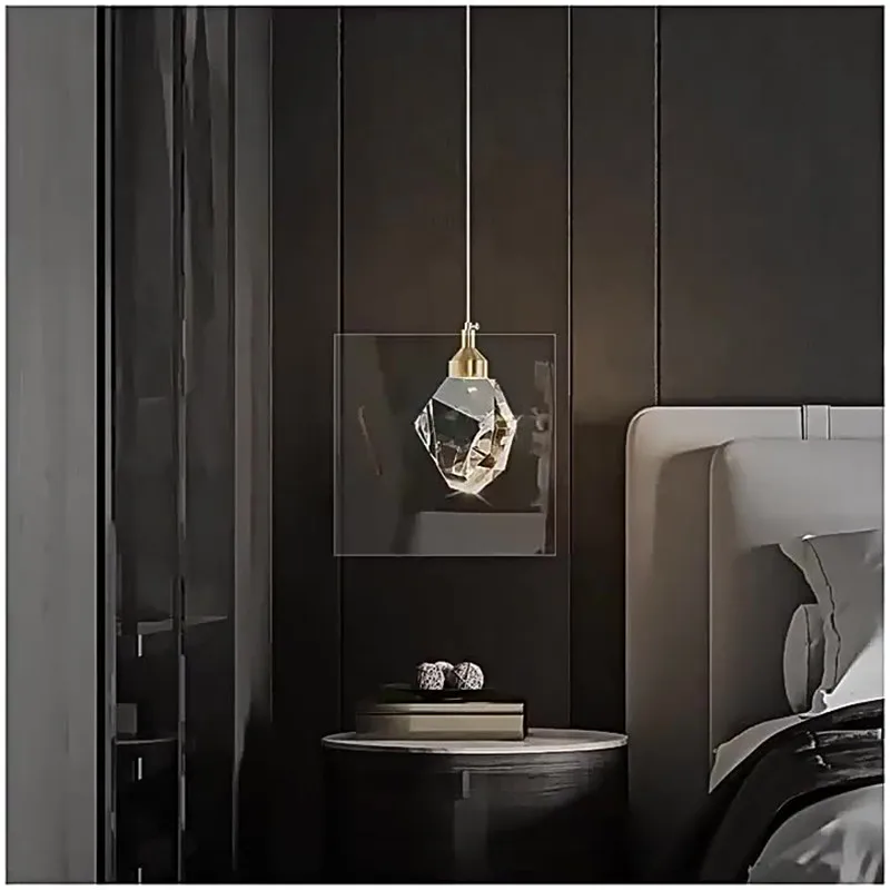 

Crystal Led Pendant Light for Bedroom Bedside Bathroom Hanging Ceiling Lamp Indoor Decoration Lighting Lutre Modern Lights Room