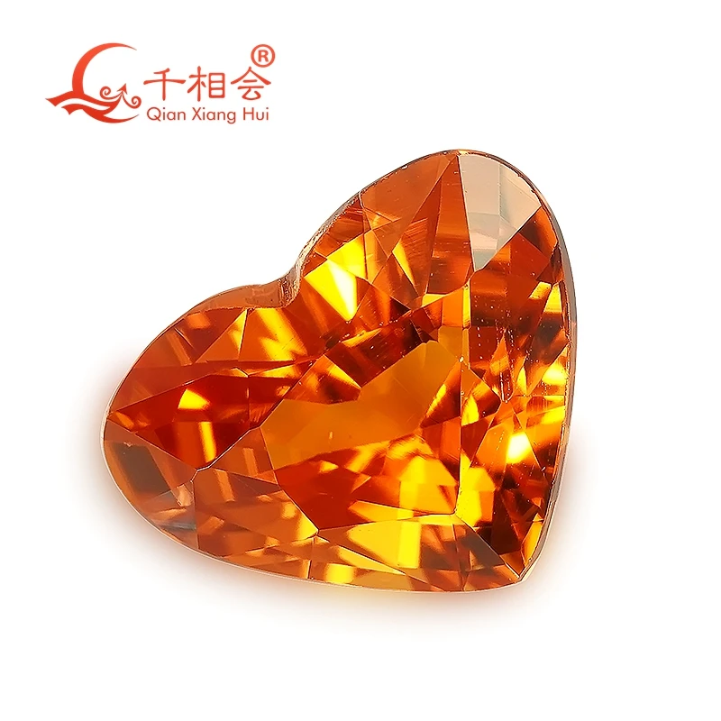 

0.93ct heart shape Natural Florencite Vivid Orange color Fanta Garnet Spessarite Garnet Loose Gemstone GRC certificated