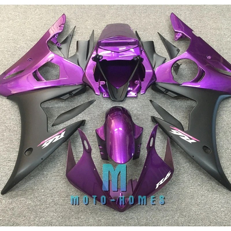 Injection Rebuild Fairings for Yamaha YZFR6 2003 2004 2005 05 YZF R6 Purple Black Bodywork Fairing Kits ABS Plastic Aftermarket