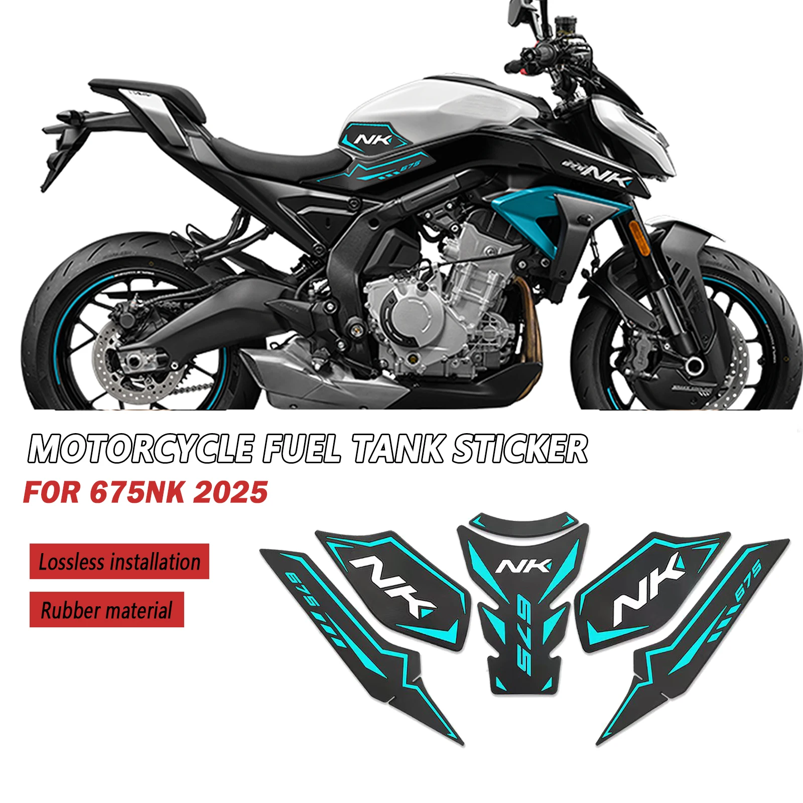 

For CFMOTO 675NK 2025 675 NK 2025 Motorcycle Tank Pad Side Grips Gas Fuel Oil Knee Protector Stickers Decals
