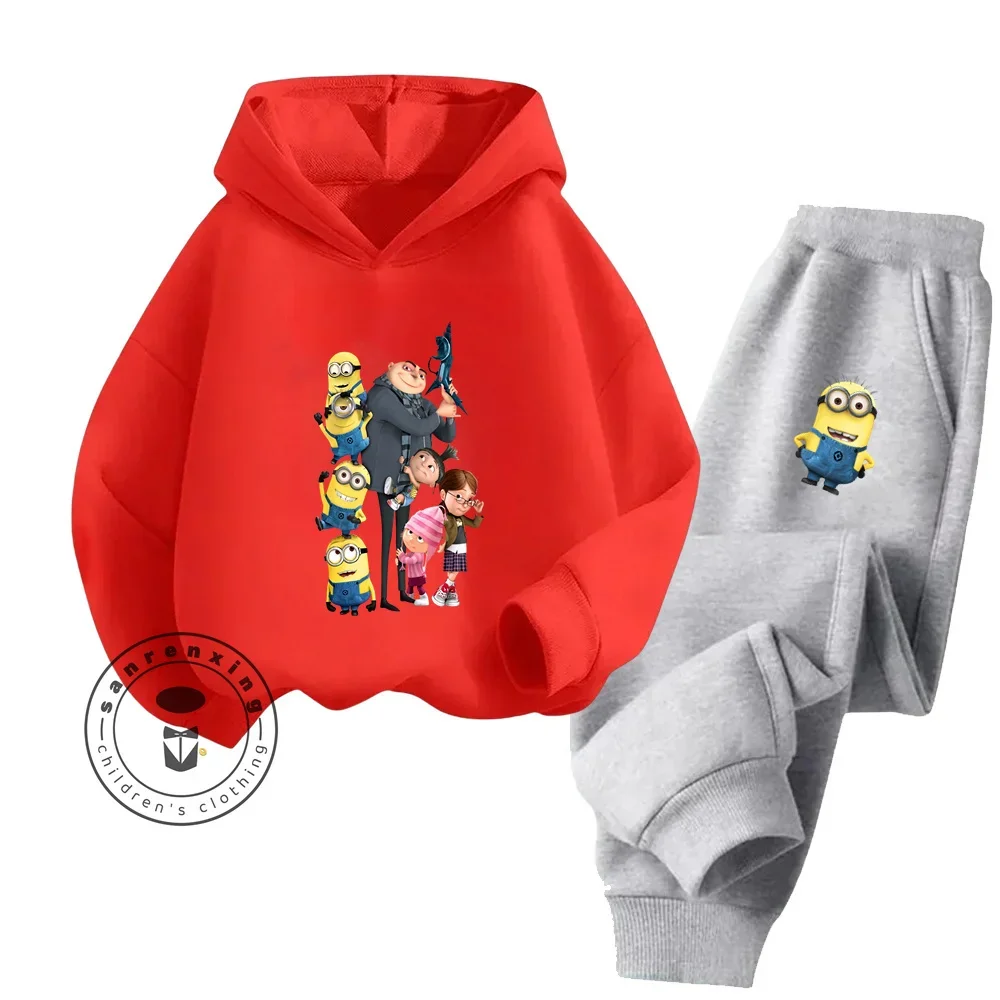 2024 accogliente carino Minions elegante abbigliamento da esterno per ragazzo alla moda ragazza perfetta per l\'autunno e l\'inverno calore felpa in