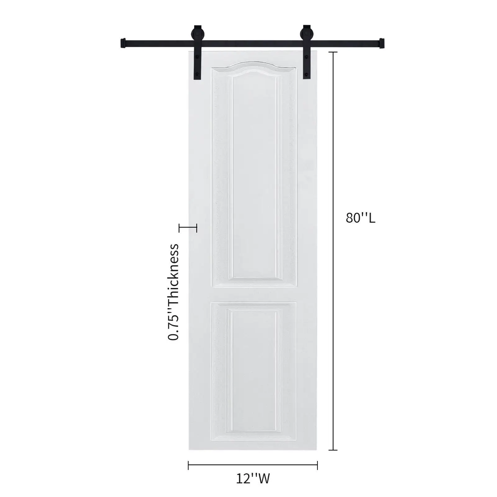 باب حديث مصنوع باستخدام الحاسب الآلي بسمك 3/4 بوصة و12 بوصة. × 80 بوصة. MDF الحظيرة البيضاء المنزلقة