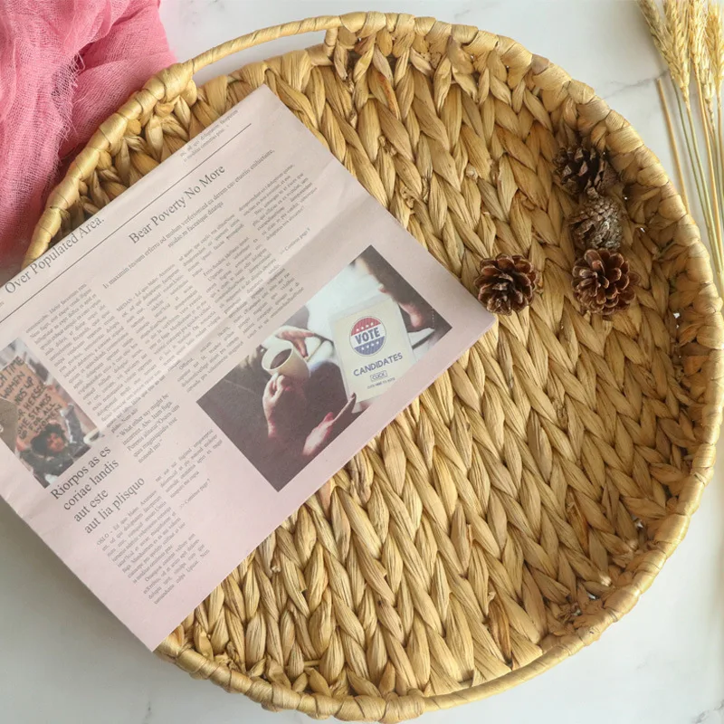 

Water Hyacinth Storage Basket, Pastoral Straw Storage Box, Hand-woven Storage Basket, Home Furnishing, Environmental Protection