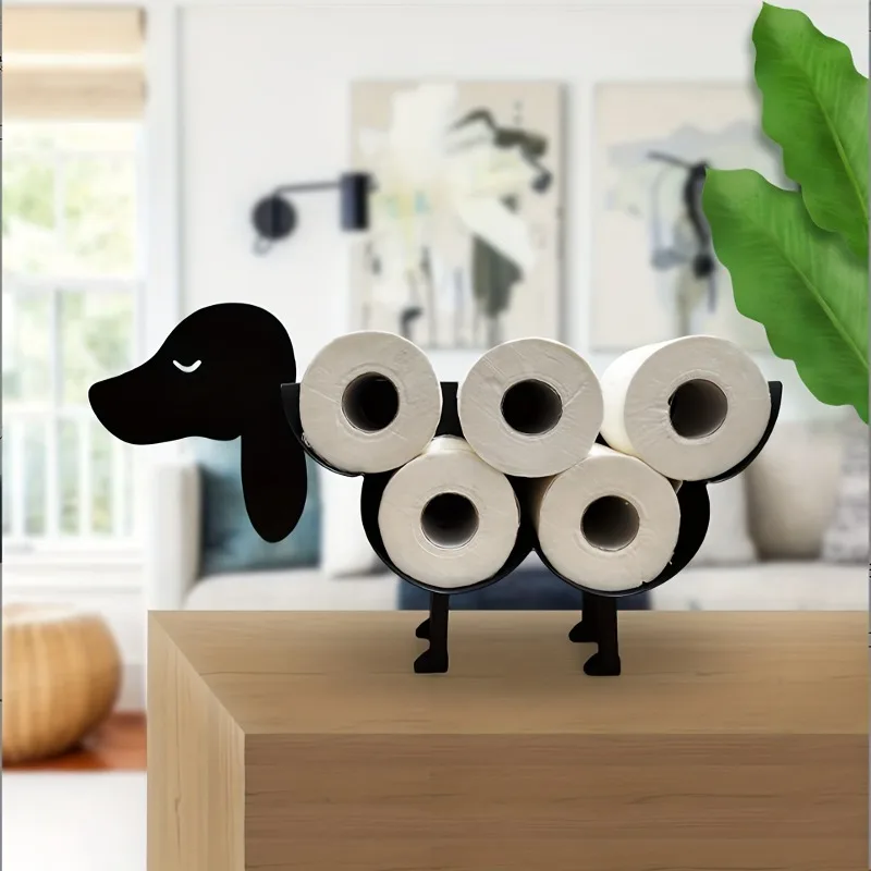 

1pc Funny Animals Toilet Paper Holder - Freestanding Bathroom Tissue Organizer, Cute Animal Design for Home Decor