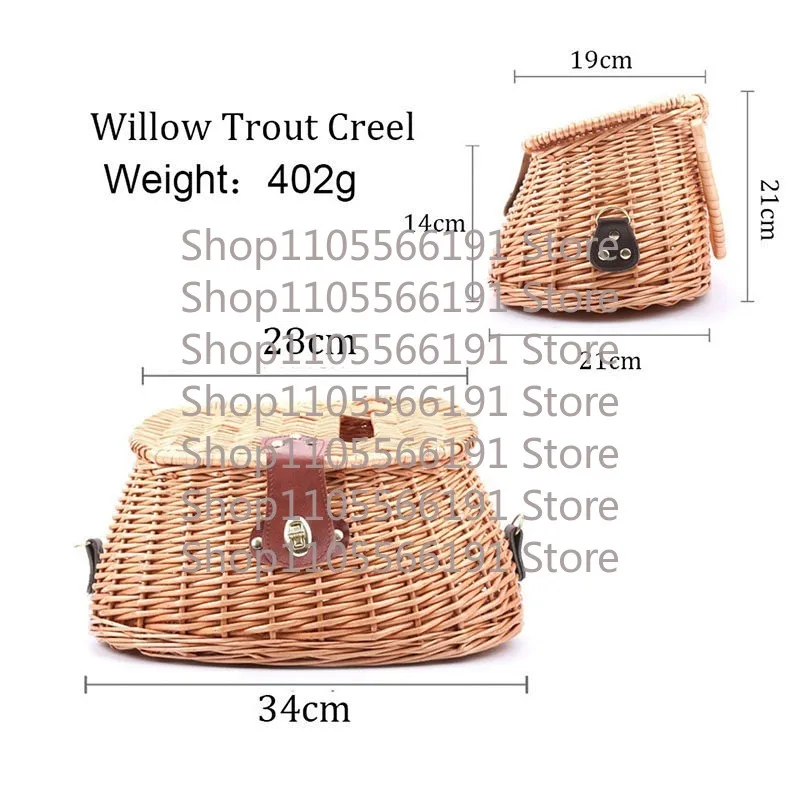 Hand-Woven Vine Fish Basket & Wooden Lidded Fishing Bucket - Traditional Fish Guarding Cage for Angling