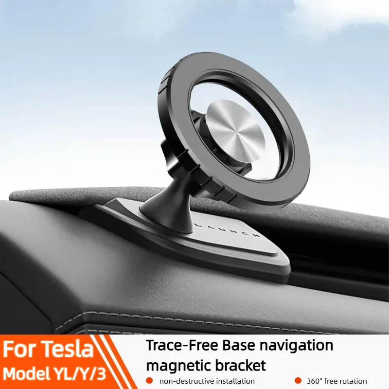 Support de téléphone magnétique réglable pour Tesla Model YL/Y Juniper Model 3 Highland 2024-2026, plus résistant aux vibrations