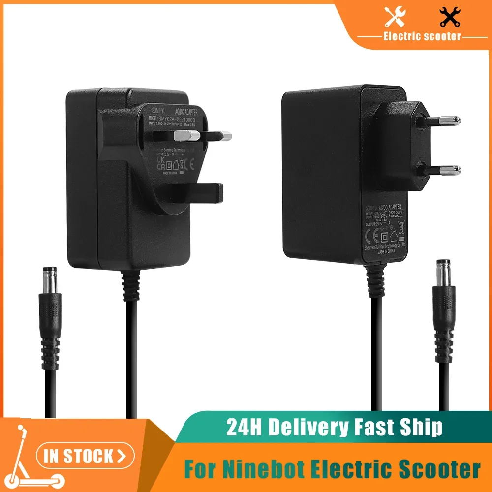 25.2V 1A Charger for Ninebot by Electric Scooter Segway Zing E8 E10 E12 C8 C9 C10 C20 Kick Scooter AC/DC Kids Power Supply