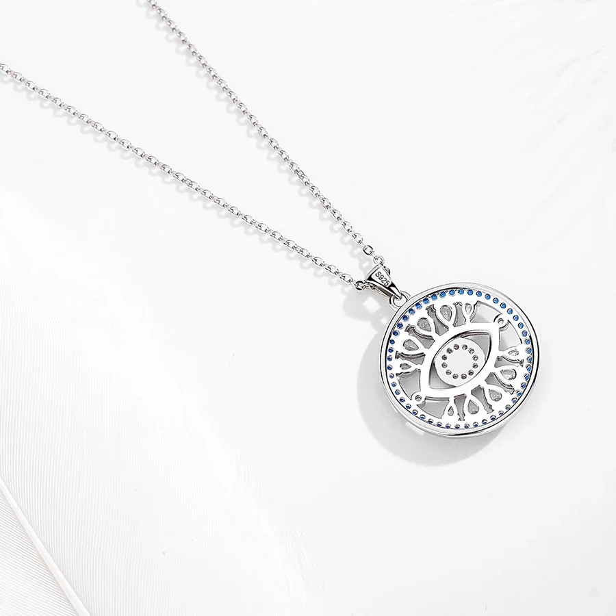 KALETINE 925 Sterling Silver Evil Eye Pendant Necklace For Women Lucky Zircon Turkey Girls Gifts Party Fine Jewelry