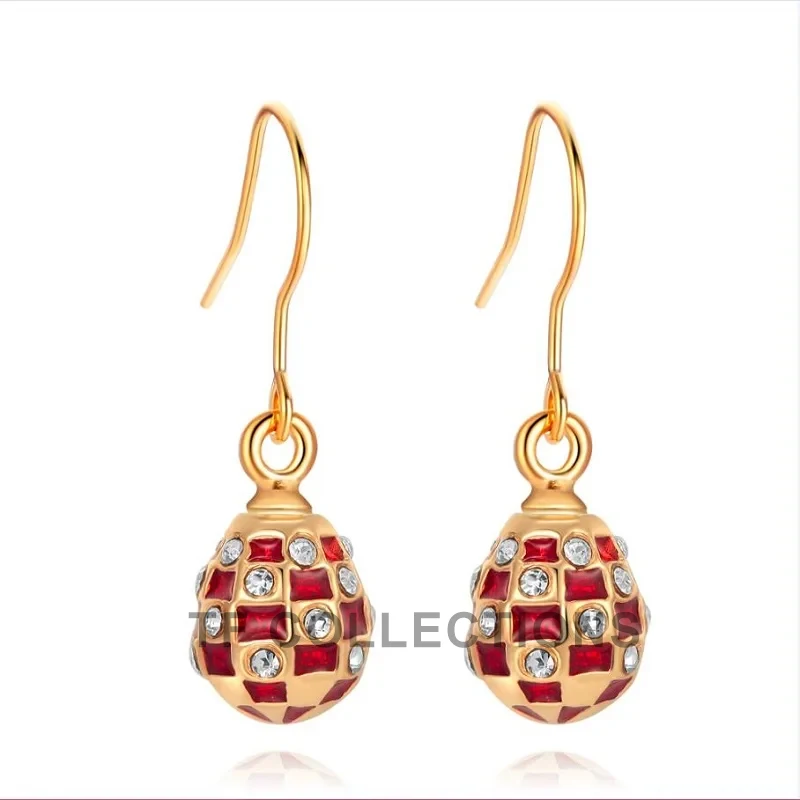 Holiday Gift Recommendations YAFFIL 2024 Classic Fashion Hook Earrings For Women Vintage Egg Charm Crystal