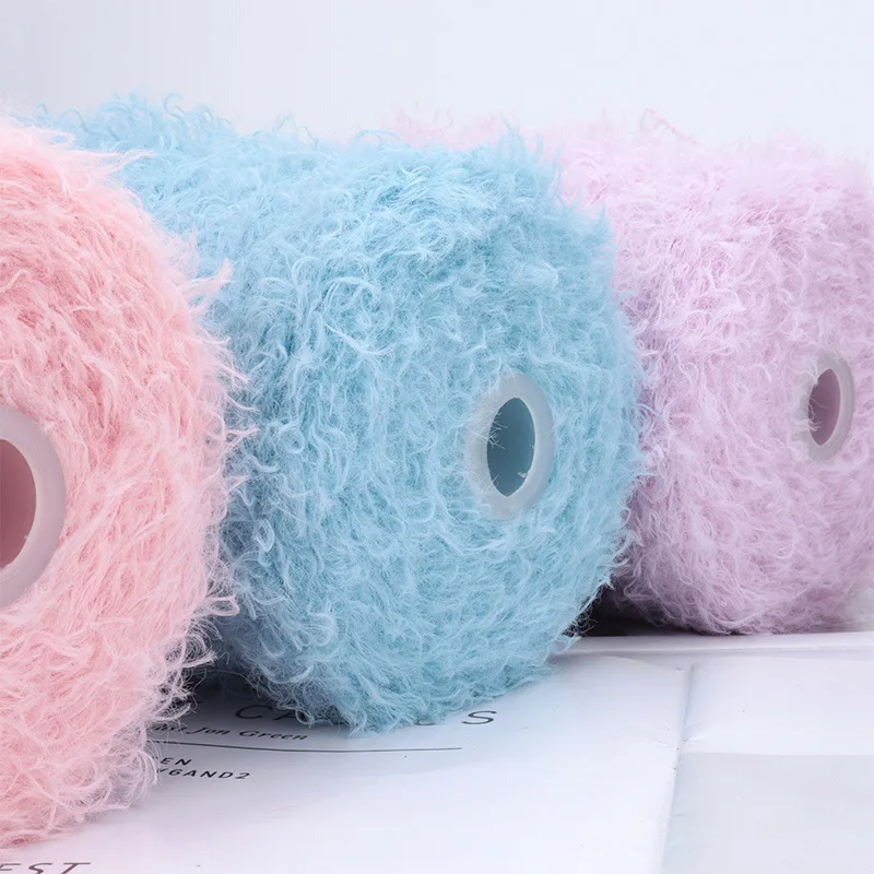 500g Teddy Velvet Rolled Wool Yarn, Imitation Fur Mink Velvet Knitted Yarn, DIY Woven Sweater,Blanket,Scarf,Glove Crochet Thread