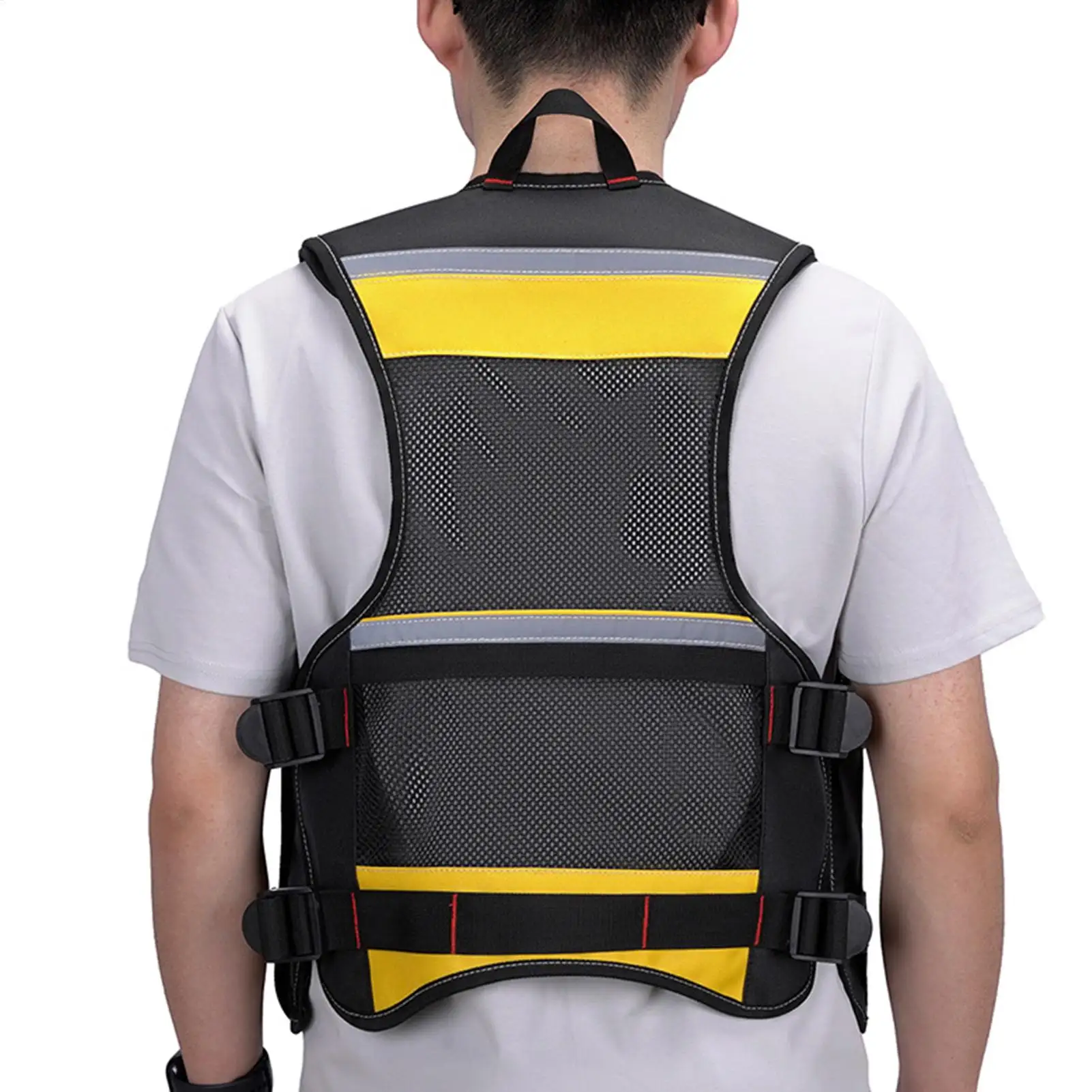 Tool Organizer Vest For Work Multi-Pocket Safety Holder Tool Belt Work Tool Vest For Carpenter Electrician Construction Grill