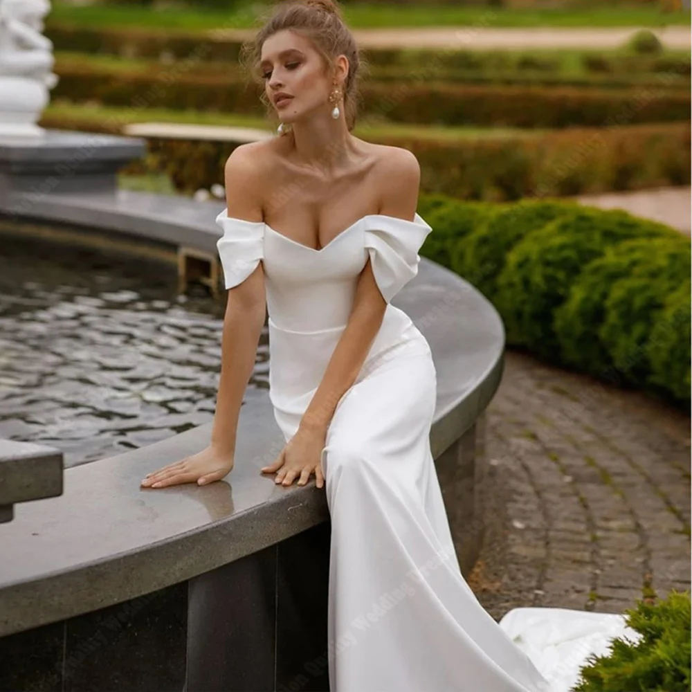 Vestidos de casamento sem encosto para mulheres, Robe nupcial sem encosto, Apliques de renda elegantes, Design de impressão