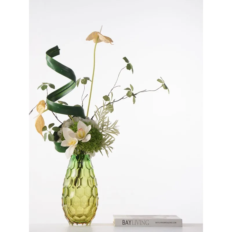 Concave simple modern light luxury high-grade glazed flower arrangement vase