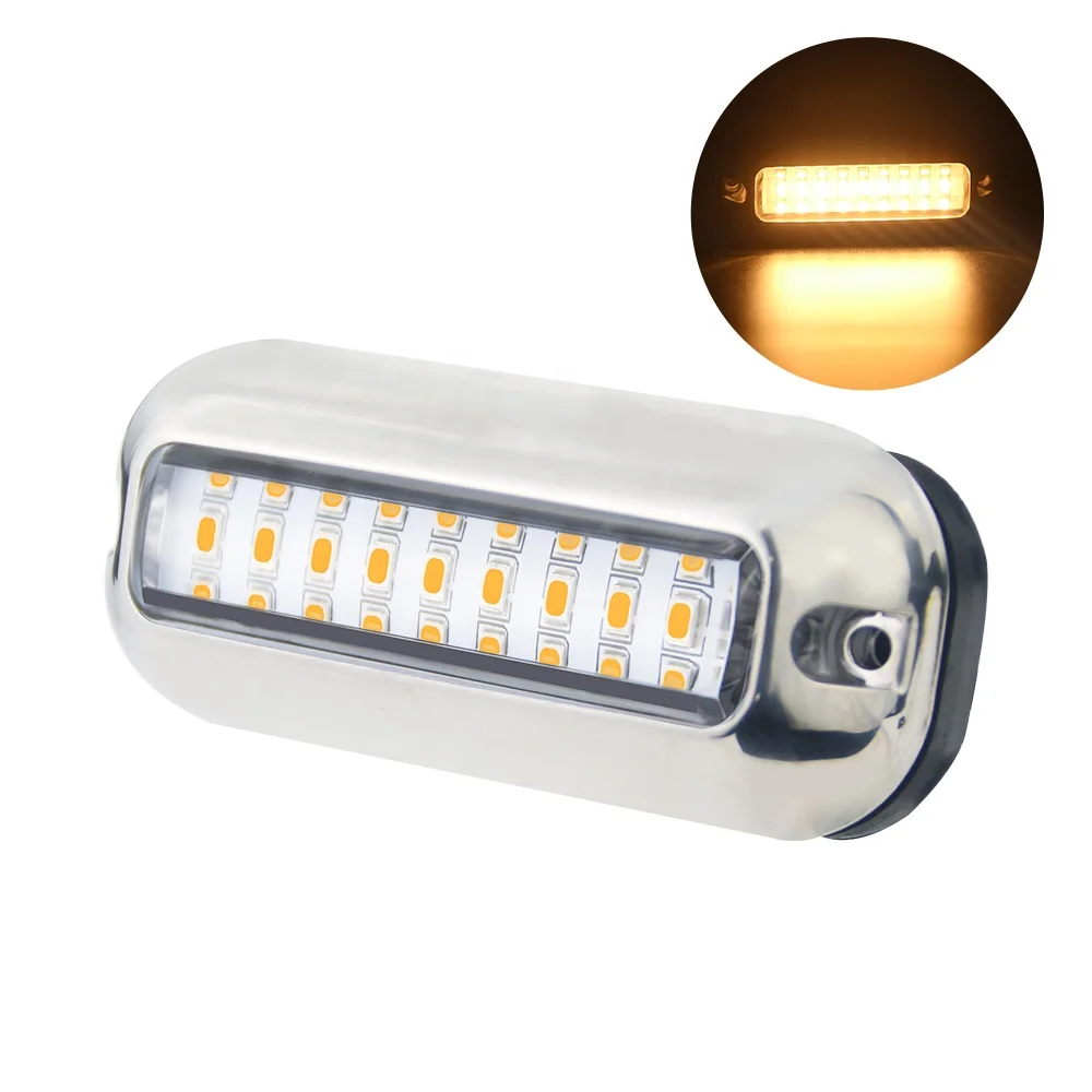 

STLF 12V 5W Warm White Surface Mount Transom Lamp Underwater Marine Lights for Boat Pontoon