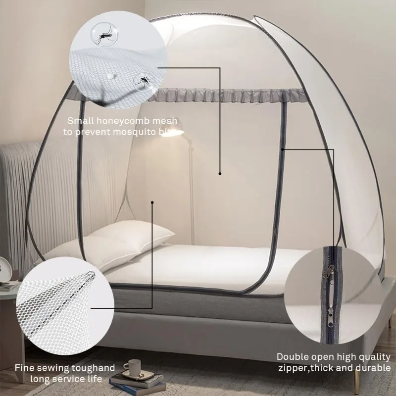 

1pc No Installation Required Mongolian Mosquito Net,Suitable for Bedroom,Outdoor Portable Mosquito Net, Summer Anti-Mosquitoes