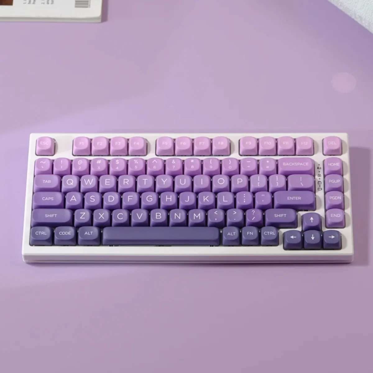 

PBT Material 126Keys Violets PBT Dye Sublimation MOA Profile Keycap Fits MX Switches 61/64/68/75/86/98/104 Mechanical Keyboard