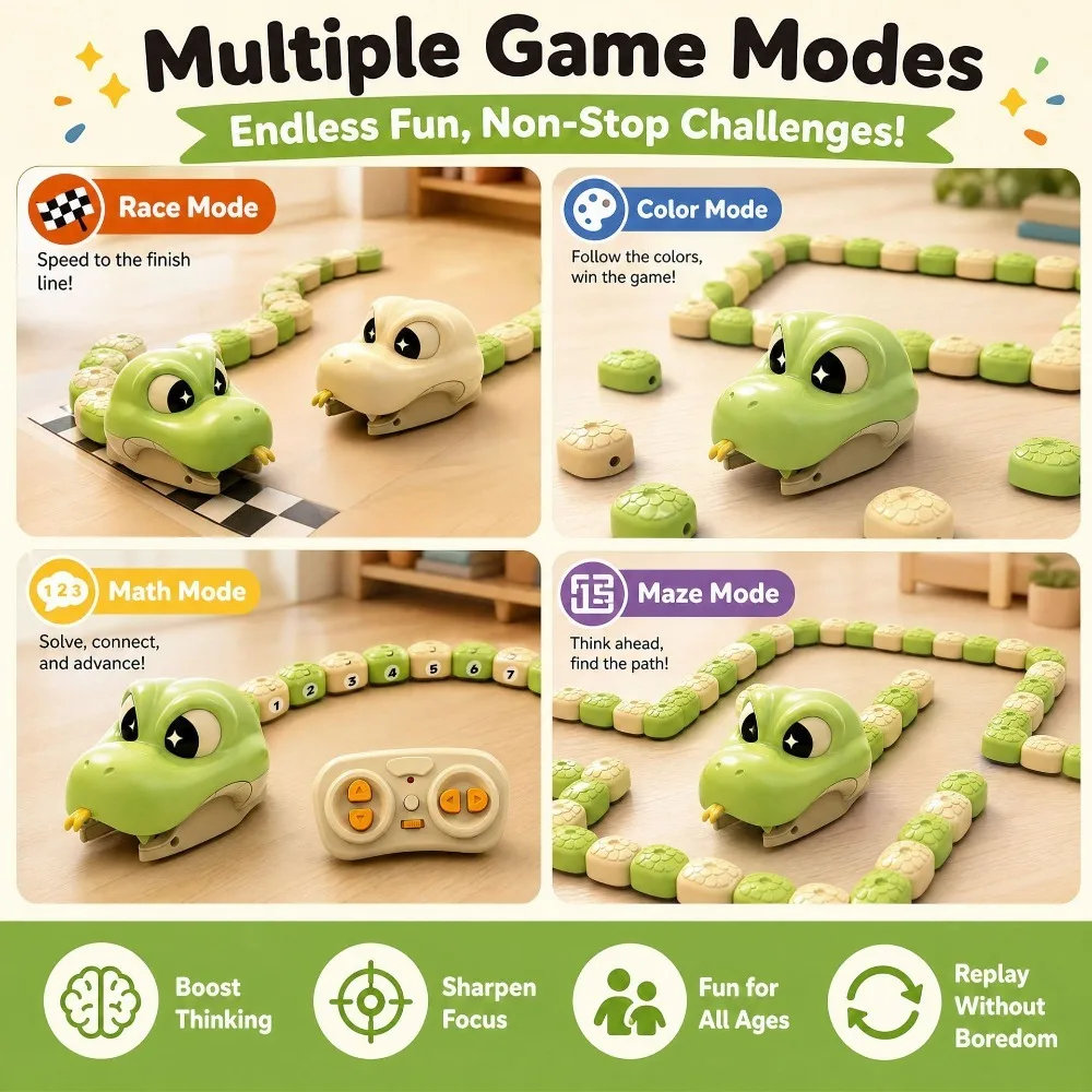 Remote Controlled Greedy Snake Magnetic Attachment Toy Two Player Competitive Interactive Magnetic Snake Remote Control Car view 3