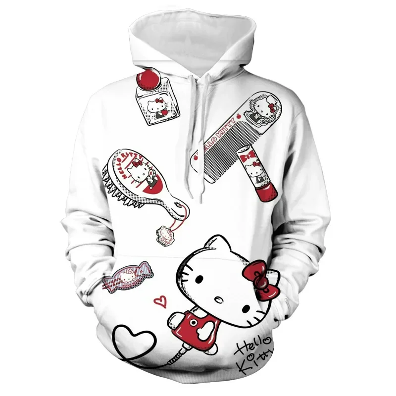 Hello Kitty Costume Cosplay felpe con cappuccio felpa moda Casual primavera e autunno giacca sottile top per uomo e donna ragazze