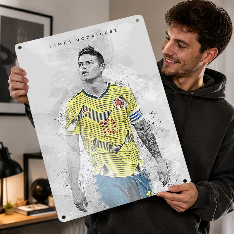 James Rodriguez Printed Posters Personalized Metal Sign Sporting Legacy Design Wall Art For Game Room Bedroom And Football Fans