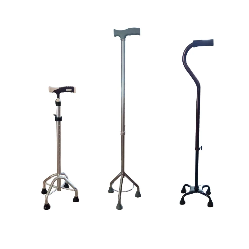 

The elderly walking assistance aluminum alloy telescopic three-legged, four-claw cane, adjustable non-slip mountaineering cane
