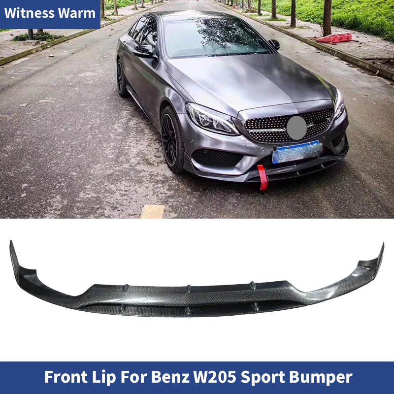 for Mercedes-benz c Class W205 C200 C300 2014-2018 Carbon Fiber Front Bumper Lip Splitters Sport Bumper Car Body Kit