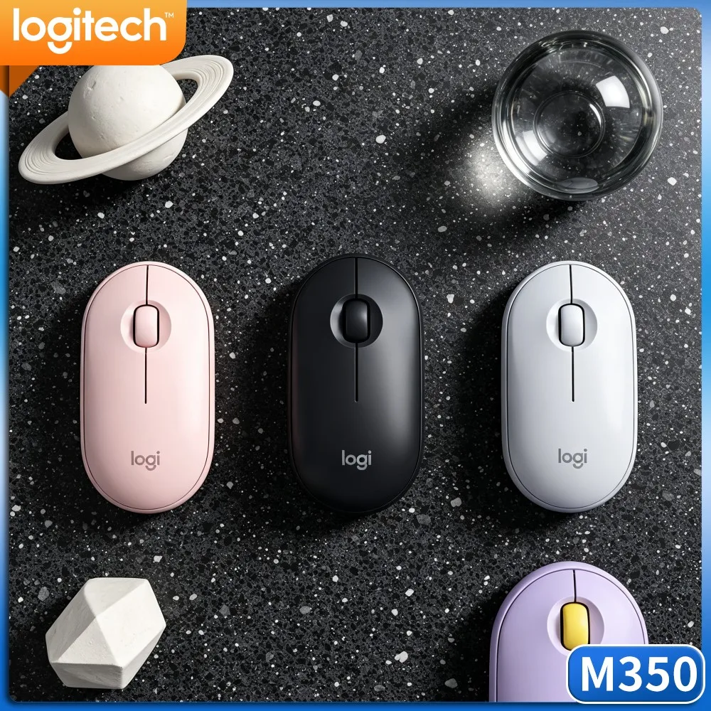 Logitech M350 PEBBLE Silent Click Soft Wireless Mouse 2.4G Bluetooth For Notebook PC Tablet Home Office Use