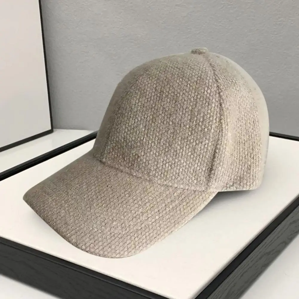 Solid Suede Retro Baseball Caps For Men Women Spring Autumn Street Hip Hop Hat Adjustable Faux Fur Sunscreen Visor Cap Warmth image 6