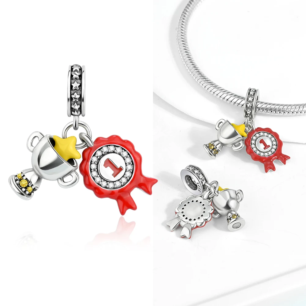 College Style 925 Sterling Silver Graduation Bouquet&Pen&Backpack&Bachelor\'s Hat Charm Fit DIY Bracelet Necklaces Blessing Gift
