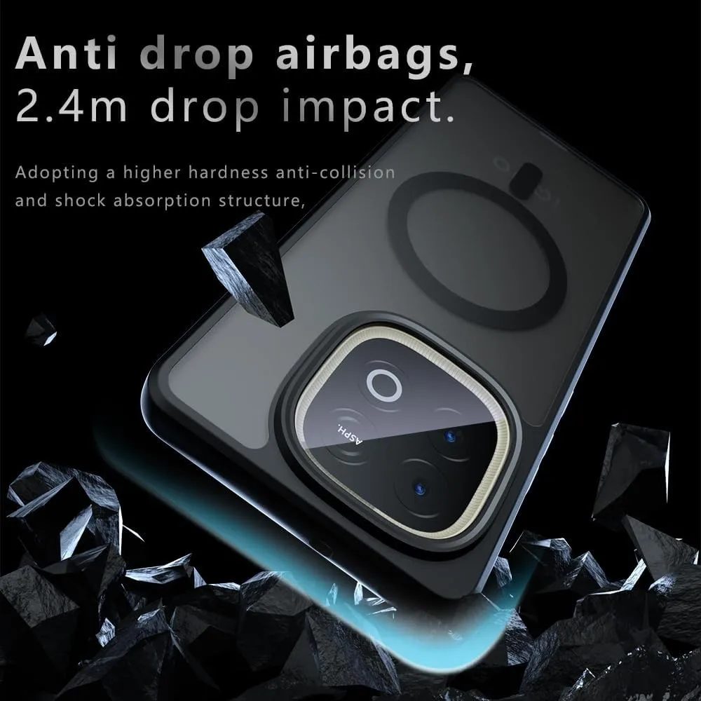 حافظة لهاتف Vivo Y300t / iQOO Z10 Turbo/iQOO Z10 Turbo Pro مغناطيسية مضادة للسقوط [TPU+PC لوحة الكترونية معززة] غطاء 2 في 1