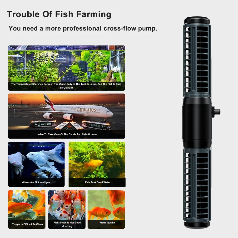 Jebao Jecod 2024 New DCW Series Bluetooth Cross-flow Pump Aquarium Fish Tank Circulating Flow Pump App Control DC Water Pump