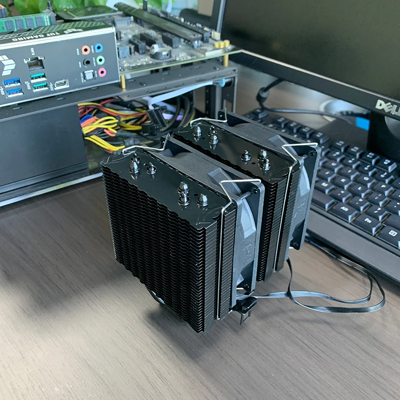 6 Tubo di Calore CPU Raffreddato ad Aria Dispositivo di Raffreddamento 4PIN PWM TDP 170W PC Processore Radiatore per Intel LGA 1700 1200 115X 2011 X99 X79 AMD AM4 AM5