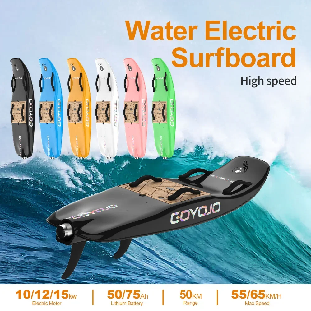 Prancha de surf elétrica em fibra de carbono, jato de surf, 15kw, à beira-mar, esportes ao ar livre, água, surf, velocidade ajustável acima de 65 km/h, jetboards