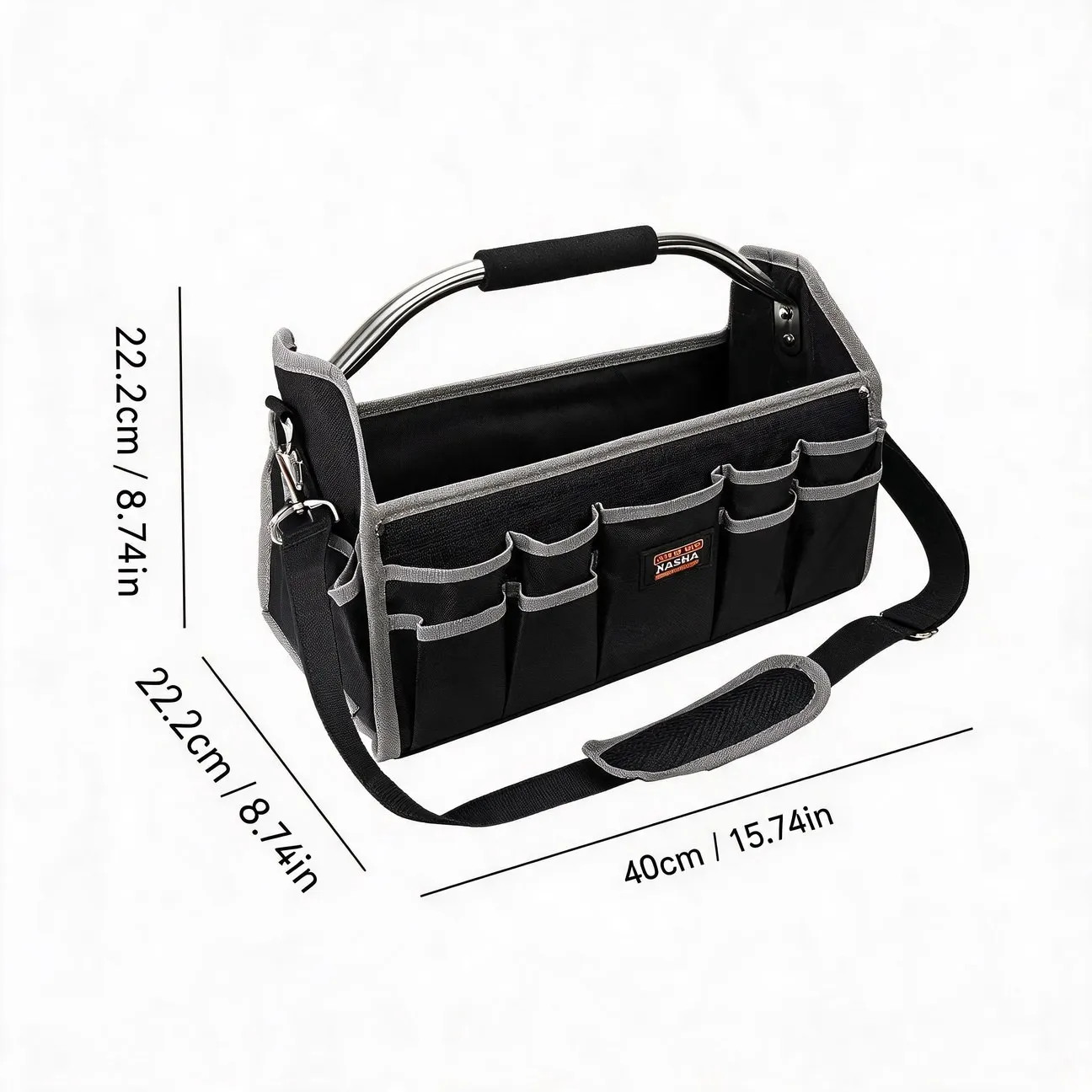 Opening Multi Pocket Handheld Tool Bag Woodworking Hardware Storage Bag Easy to Carry