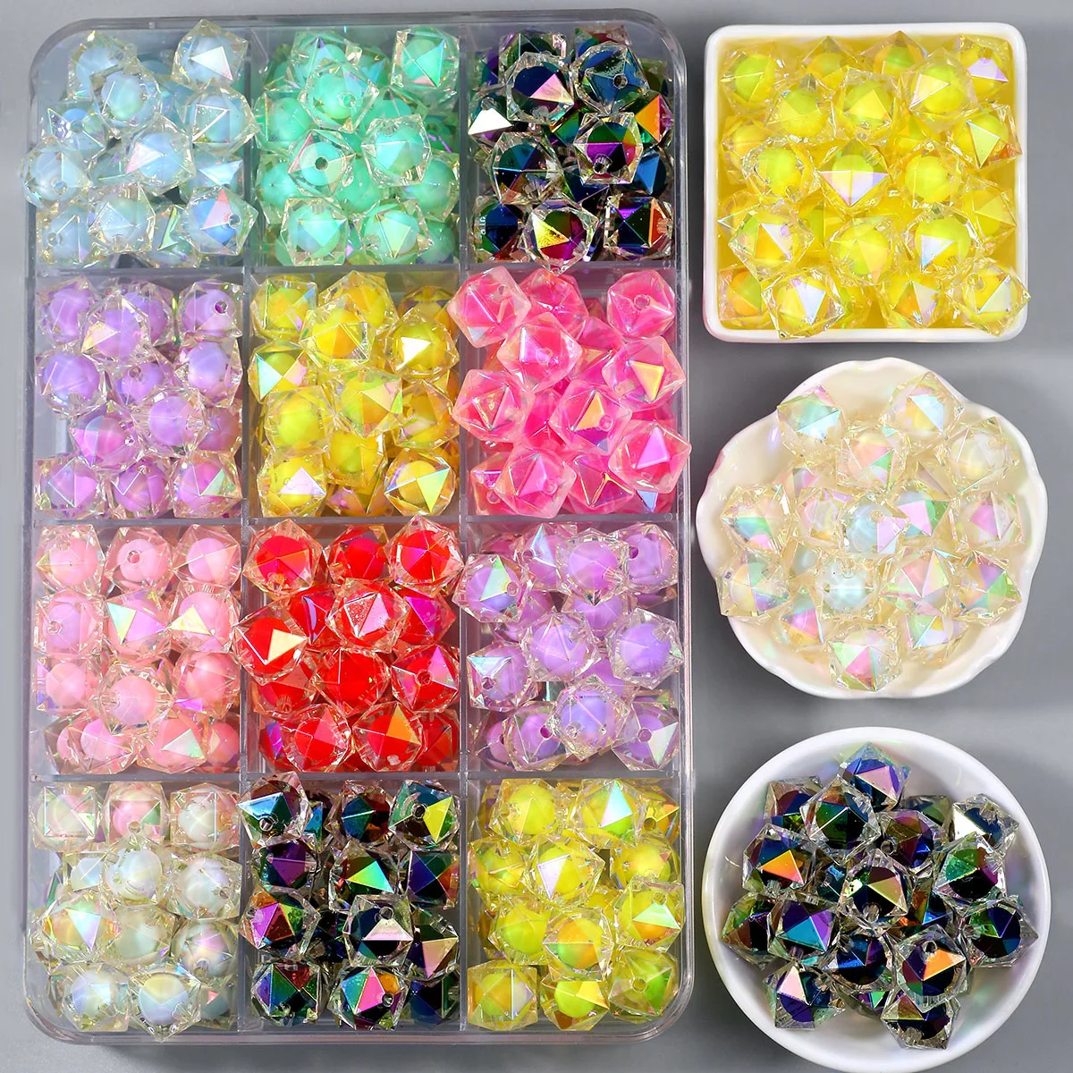 16mm Acryl Candy Farbe Facettierte Kristall Perle-in-Perle Spacer Lose Perlen Für Schmuck Machen Armband DIY Stift perlen Zubehör