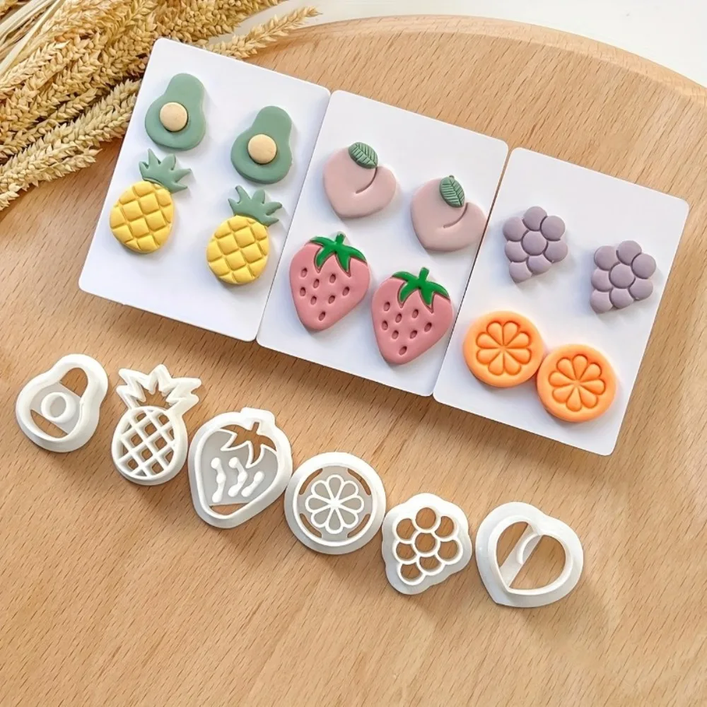 6Pcs Mini Fruit Clay Earring Cutters Summer Polymer Clay Tools Handmade Pottery Jewelry Making Special Cutters for DIY Crafts