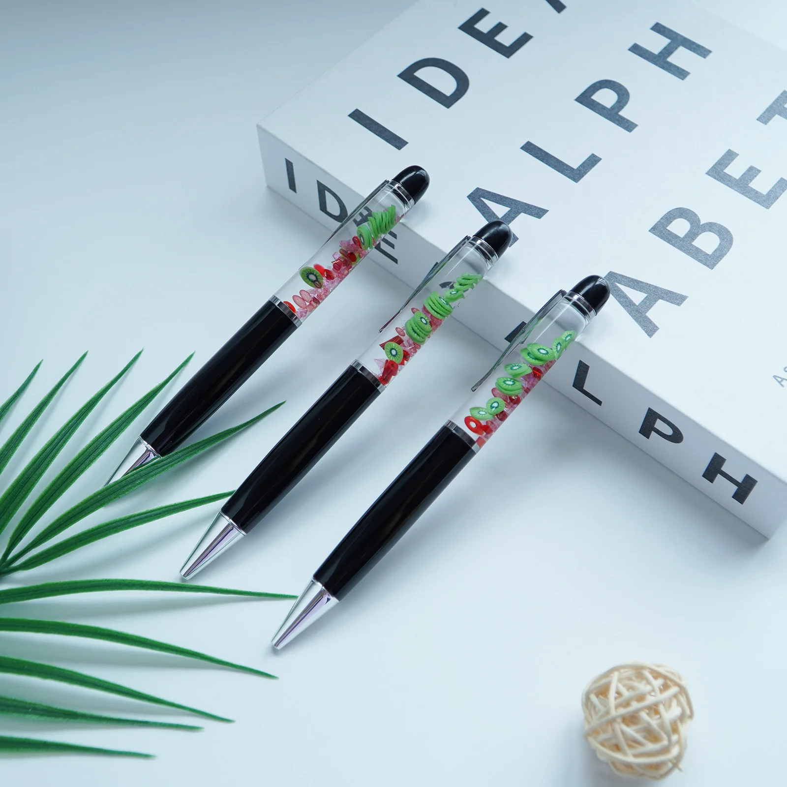 Kiwi Fruit Fun Pens Cute Floater Floating Liquid Writing Journaling Office Pen Novelty Gag Gifts