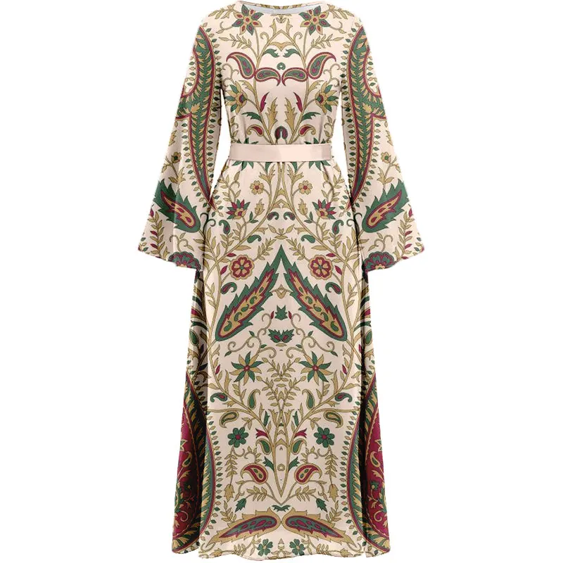 Ramadan Khaki muçulmano Abaya Dubai vestido árabe turco islâmico jalarabia africano mulheres vestido elegante abaya vestido muçulmano feminino