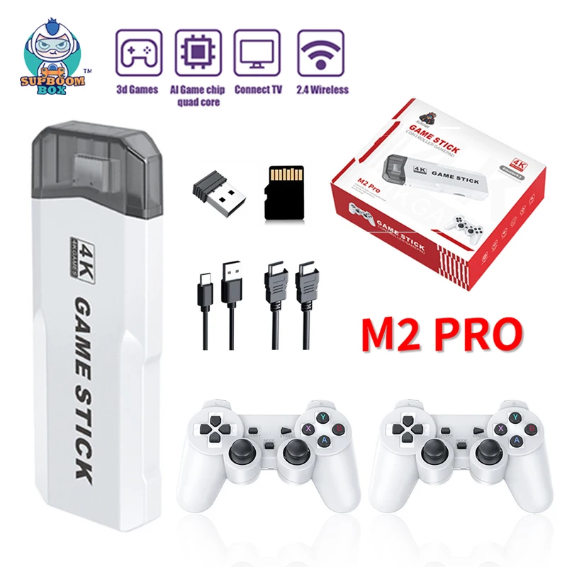 

M2 Pro Game Stick 4K 10000 Games Retro Nostalgic Game Console HDMI Output 2.4G Dual Wireless Handle Video Game Sticks 4k Console