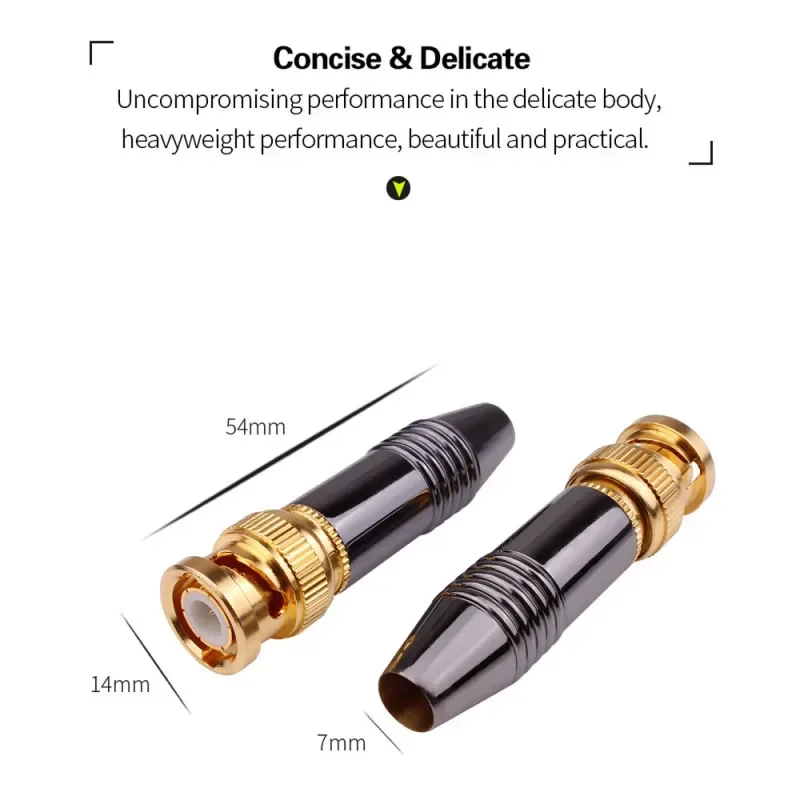 BNC Connector Q9 HD Welding Coaxial Cable Male Plug Audio Connectors For Surveillance Security CCTV Camera Monitor System Coax view 2