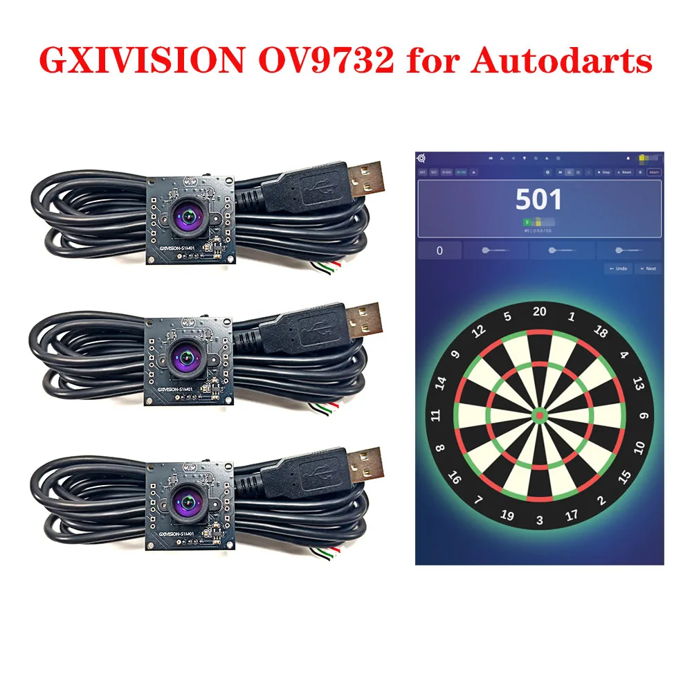 

GXIVISION OV9732 100 degrees 3PCS 1MP Camera Module For Autodarts Scoring System