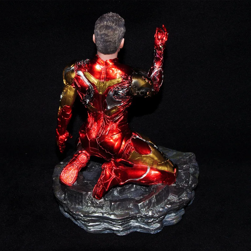 16cm Avengers: Endgame Iron Man Kneeling Position Mk85 Battle Damage Movie Figurine Model Collect Decorative Items Kids Toy Gift