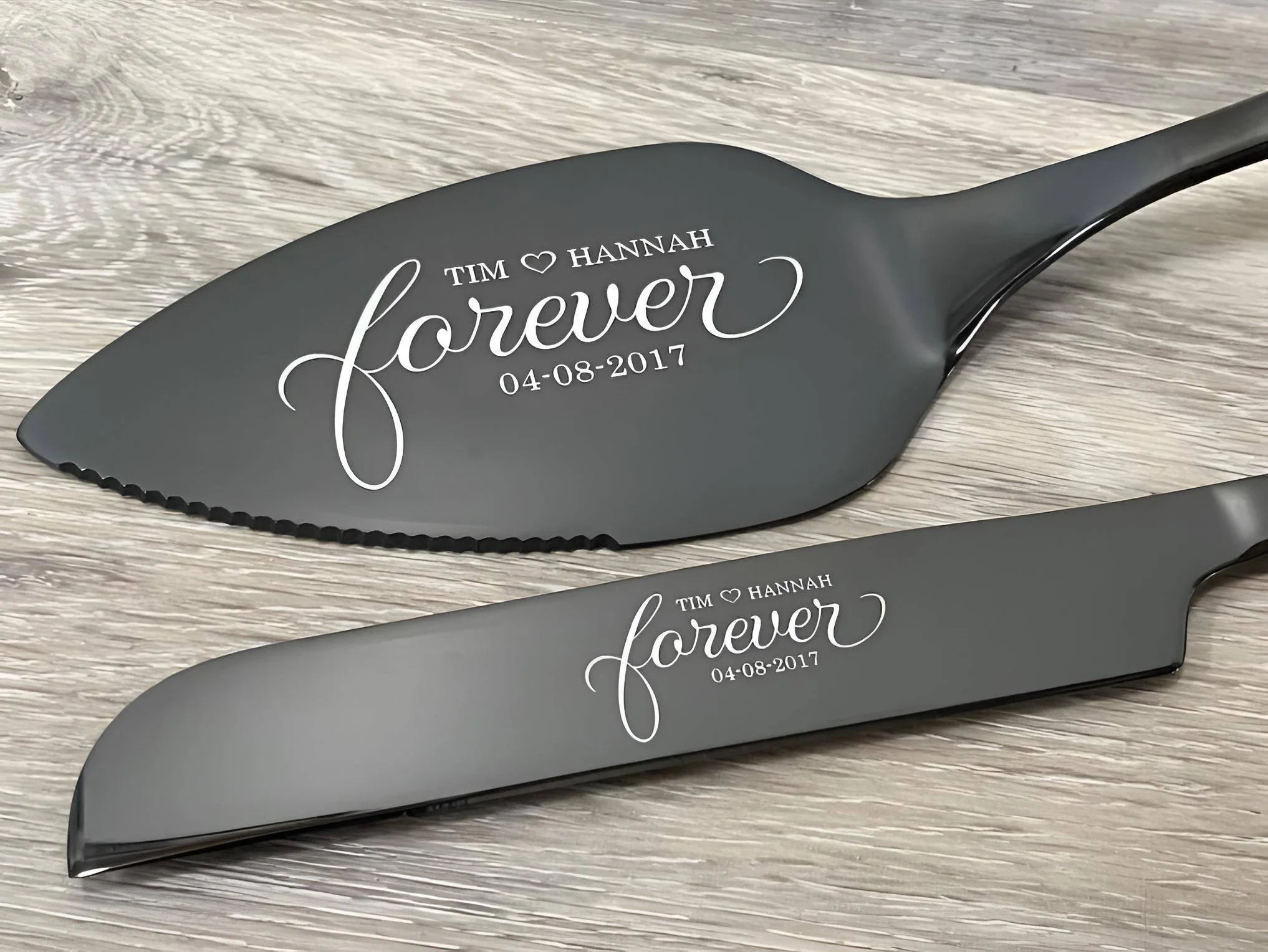 2pcs Personalized Cake Cutting Knife Set for Wedding Party Accessories Wedding Souvenirs Laser Engraved Cake Cutting Knife Gift