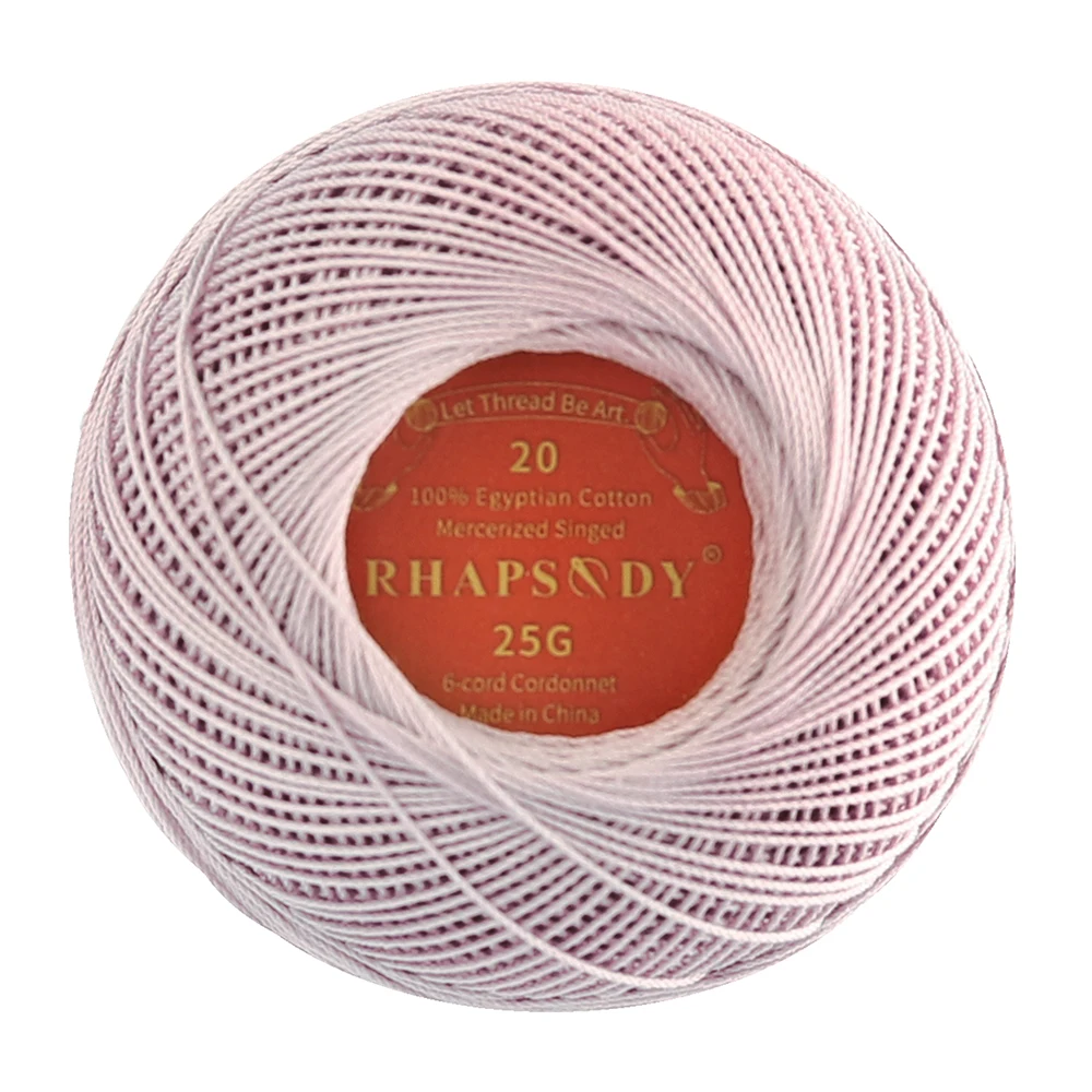 Rhapsody Size 20 Premium Crochet Cotton Thread 25 grams for Hand Knitting Tatting Egyptian Cotton Yarn Singed Mercerized